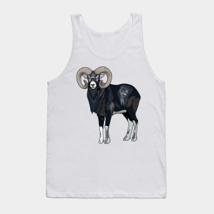 Mouflon sheep cartoon illustration Tank Top